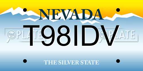 T98IDV Nevada License Plate