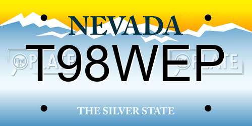 T98WEP Nevada License Plate