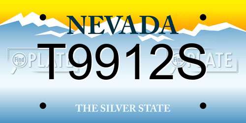 T9912S Nevada License Plate