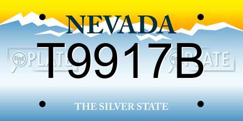 T9917B Nevada License Plate