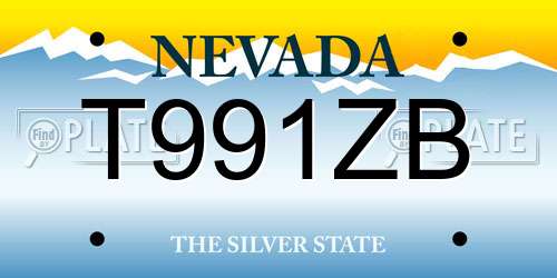 T991ZB Nevada License Plate
