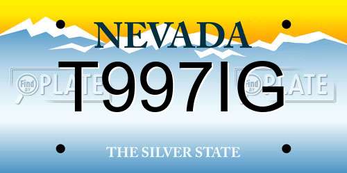 T997IG Nevada License Plate