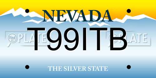 T99ITB Nevada License Plate