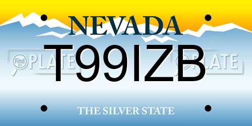 T99IZB Nevada License Plate