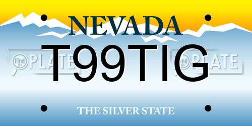 T99TIG Nevada License Plate