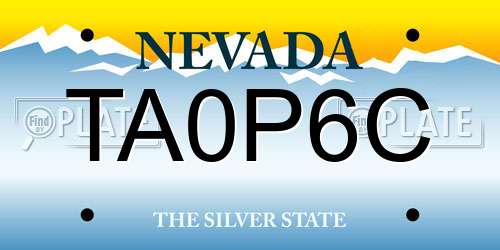 TA0P6C Nevada License Plate