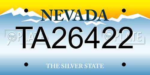 TA26422 Nevada License Plate
