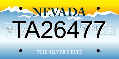 TA26477 Nevada License Plate