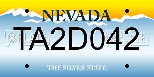 TA2D042 Nevada License Plate