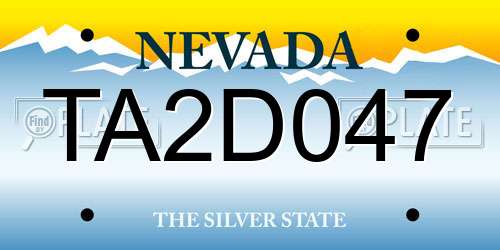 TA2D047 Nevada License Plate
