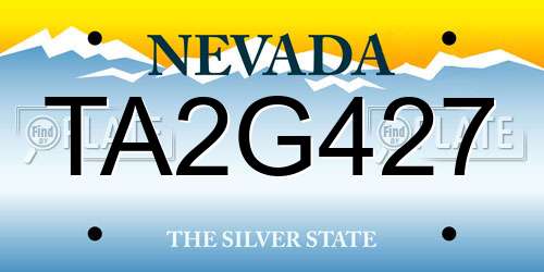 TA2G427 Nevada License Plate