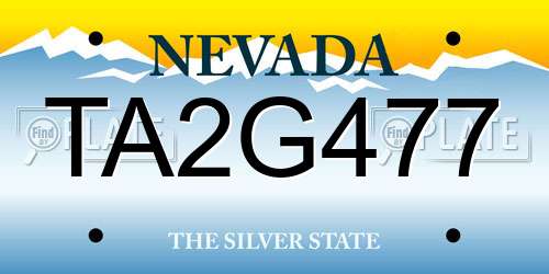 TA2G477 Nevada License Plate
