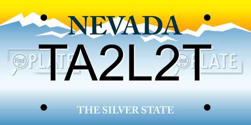 TA2L2T Nevada License Plate