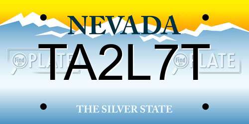 TA2L7T Nevada License Plate