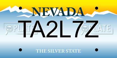 TA2L7Z Nevada License Plate