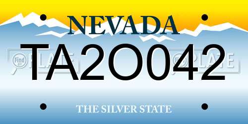 TA2O042 Nevada License Plate