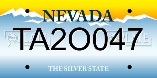 TA2O047 Nevada License Plate