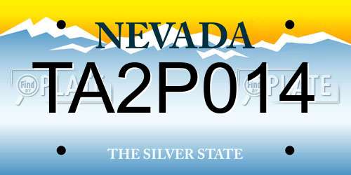 TA2P014 Nevada License Plate