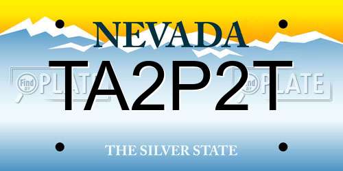 TA2P2T Nevada License Plate