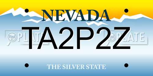 TA2P2Z Nevada License Plate