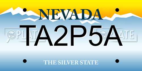 TA2P5A Nevada License Plate