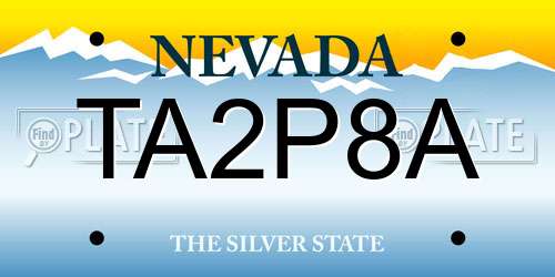 TA2P8A Nevada License Plate