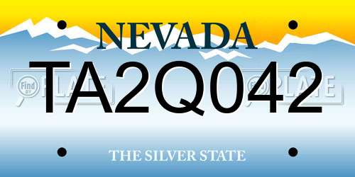 TA2Q042 Nevada License Plate