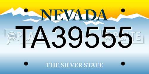TA39555 Nevada License Plate