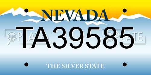 TA39585 Nevada License Plate