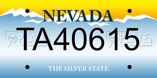 TA40615 Nevada License Plate