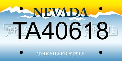 TA40618 Nevada License Plate