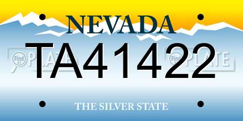 TA41422 Nevada License Plate