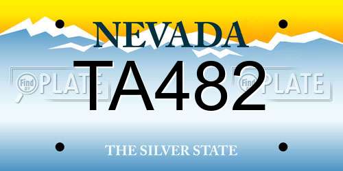 TA482 Nevada License Plate
