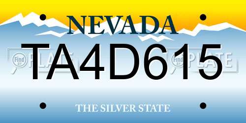 TA4D615 Nevada License Plate