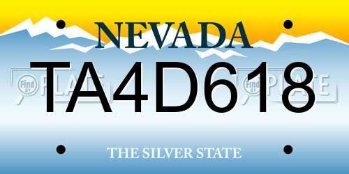TA4D618 Nevada License Plate