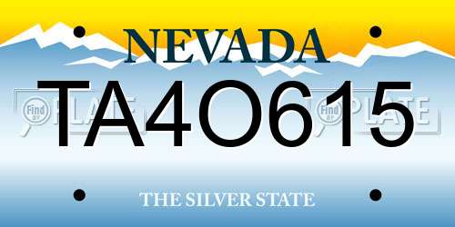 TA4O615 Nevada License Plate