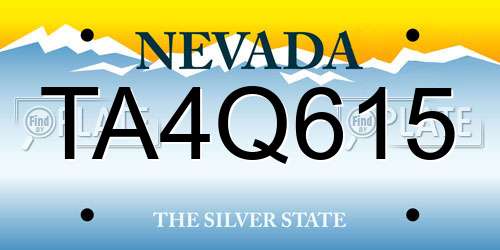 TA4Q615 Nevada License Plate