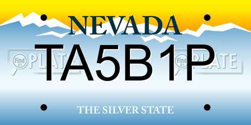 TA5B1P Nevada License Plate