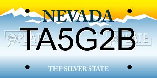 TA5G2B Nevada License Plate