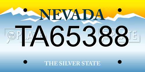 TA65388 Nevada License Plate