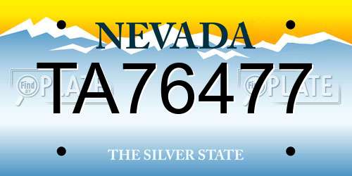 TA76477 Nevada License Plate