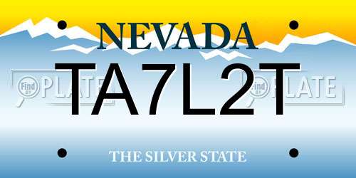 TA7L2T Nevada License Plate