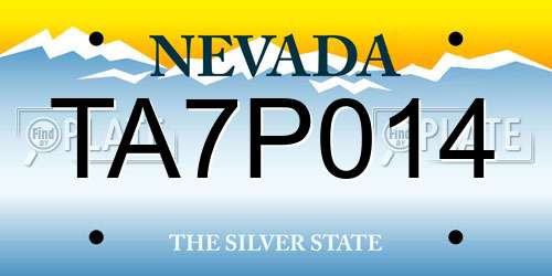 TA7P014 Nevada License Plate