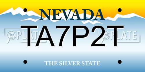 TA7P2T Nevada License Plate