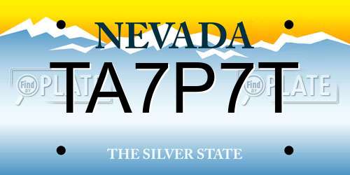 TA7P7T Nevada License Plate