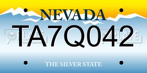 TA7Q042 Nevada License Plate