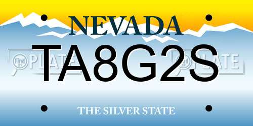 TA8G2S Nevada License Plate