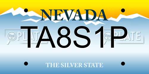 TA8S1P Nevada License Plate