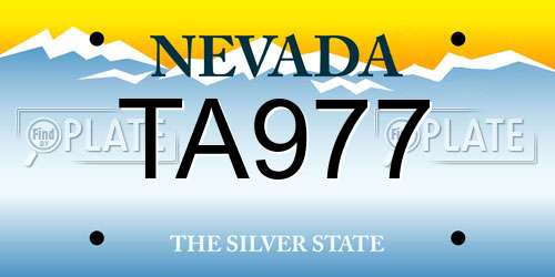 TA977 Nevada License Plate