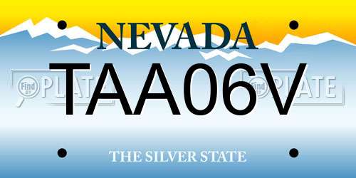 TAA06V Nevada License Plate
